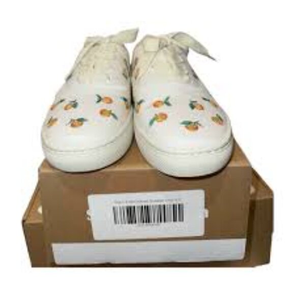 NIB- SOLUDOS Woven Lace-Up Ivory Marin Embroidered Sneaker New - Picture 3 of 5
